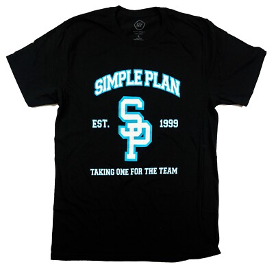 Simple Plan Taking One For The Team Official Merch Black Tee T-Shirt Sz L AS*