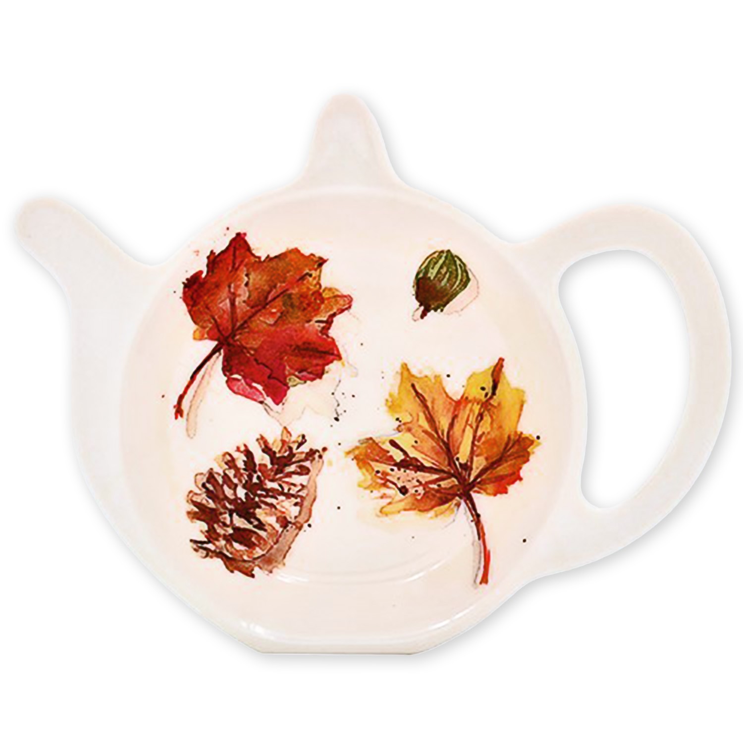 Teabag Tidy Autumn Fall Theme Leaf Nature Design Tea Bag Rack Dish Plate Holder