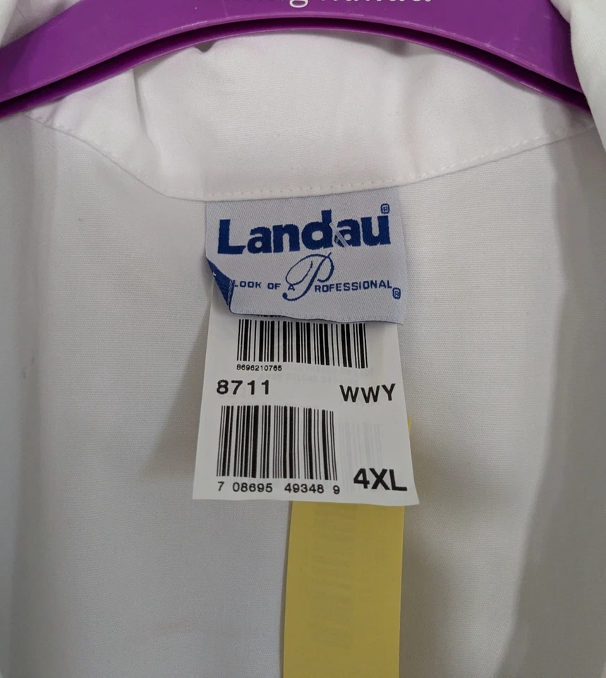 Landau Lab Jacket #8711, Size 4XL, Color ~ White. NWT - Image 3 of 4