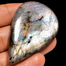 100 Natural Labradorite Pear Cabochon Loose Gemstone 86 Ct. 50X32X6 mm EE-54477