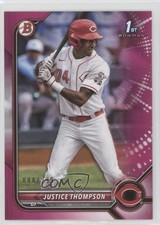 2022 Bowman Prospects Fuchsia Border 80/299 Justice Thompson #BP-59 0zt7