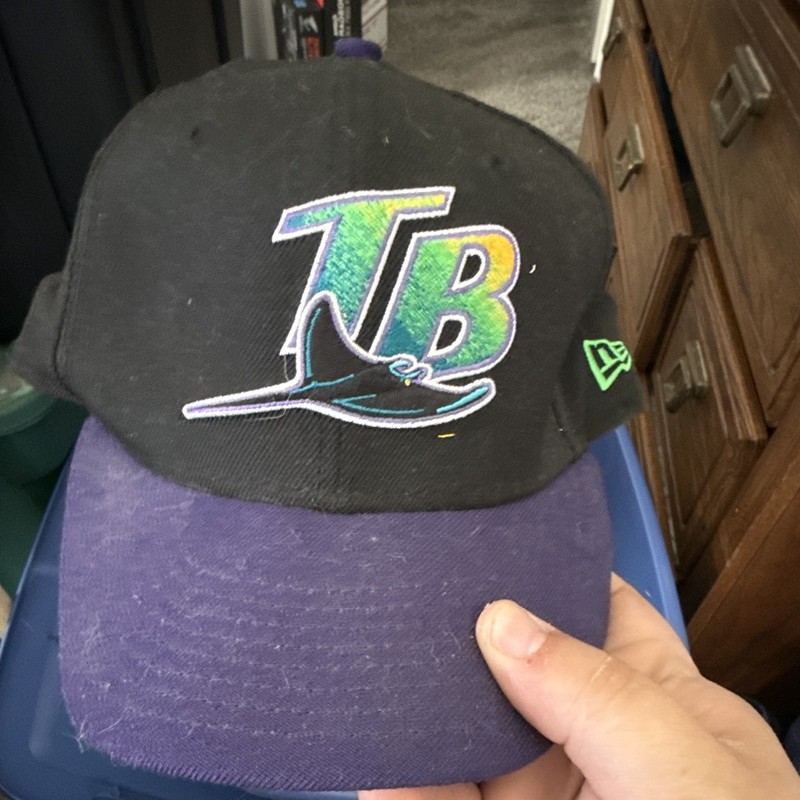 New Era 59FIFTY Men’s Fitted Baseball Cap Tampa Bay Rays Black/Purple 7 1/4
