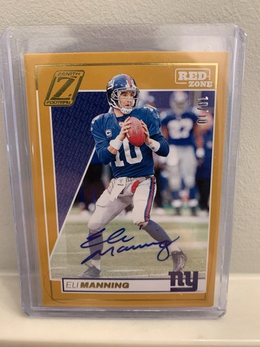 2024 Panini Zenith Eli Manning Red Zone Gold Auto 10/10 Jersey Match!!!