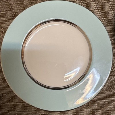 Castleton Turquoise China Made In USA 6.25  Bread Plate w/ Platinum Trim EUC