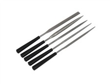 Image of 5pc Diamond Needle File Set 140mm Flat Half Round Square Round Triangular