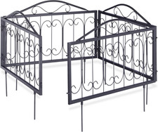 Bordura per Aiuola in Metallo, Set Da 4, Vintage Recinzione Giardino Con Ornamen