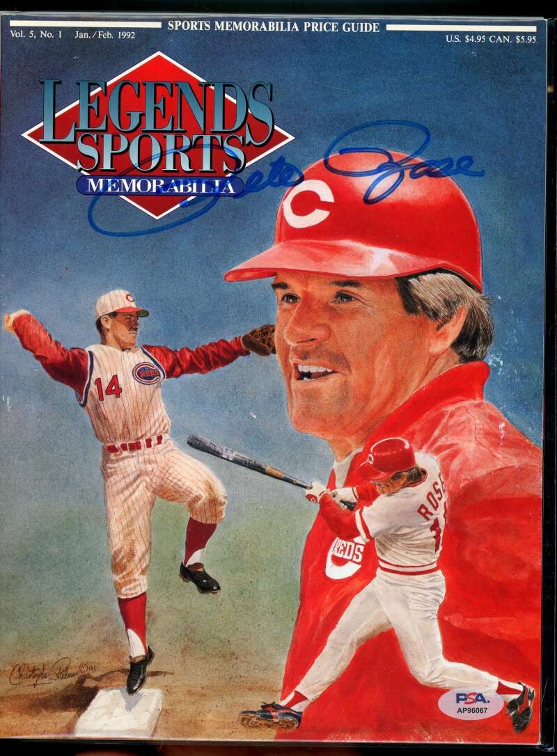 Pete Rose PSA DNA Signed 1992 Legends Sports Memorabilia Magazine Autograph