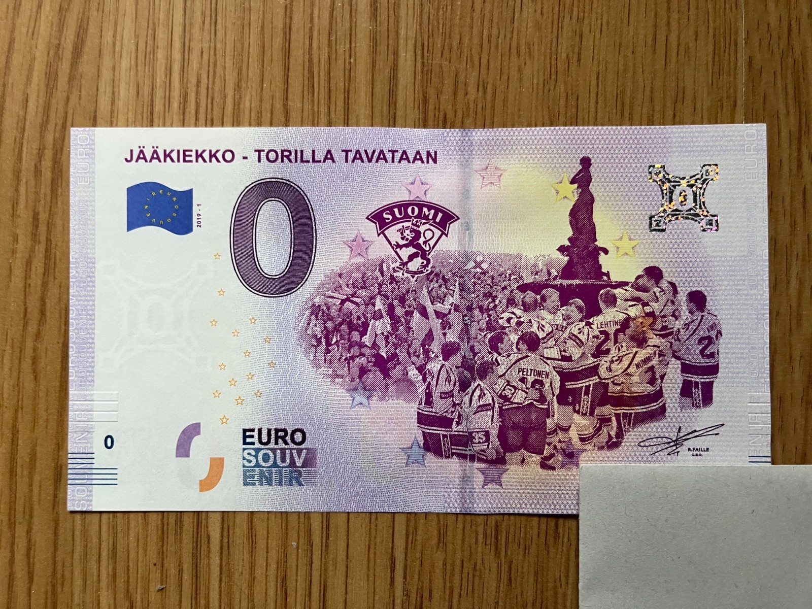 2019-1 Jääkiekko Torilla Tavataan 0 € Null Euro Schein Souvenirschein