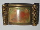 ANTIGUA JOYA PIN PINTURA MINIATURA FIRMADO MONOGRAMA "" GP"" 42mm x 25mm