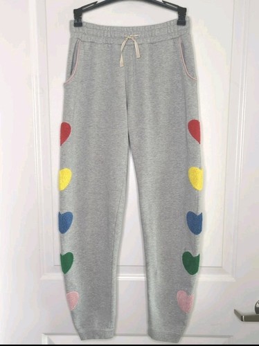 Mini Boden Cozy Rainbow Hearts Joggers Gray Sweatpants Girl's 14 Y - Picture 12 of 14