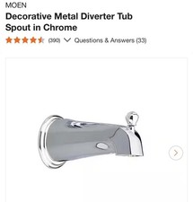 Moen Chrome Decorative Metal Diverter Tub Spout Bathroom Faucet