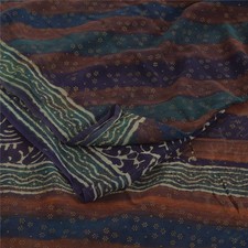 Sanskriti Vintage Purple Sarees Pure Georgette Silk Printed Fabric Craft Sari