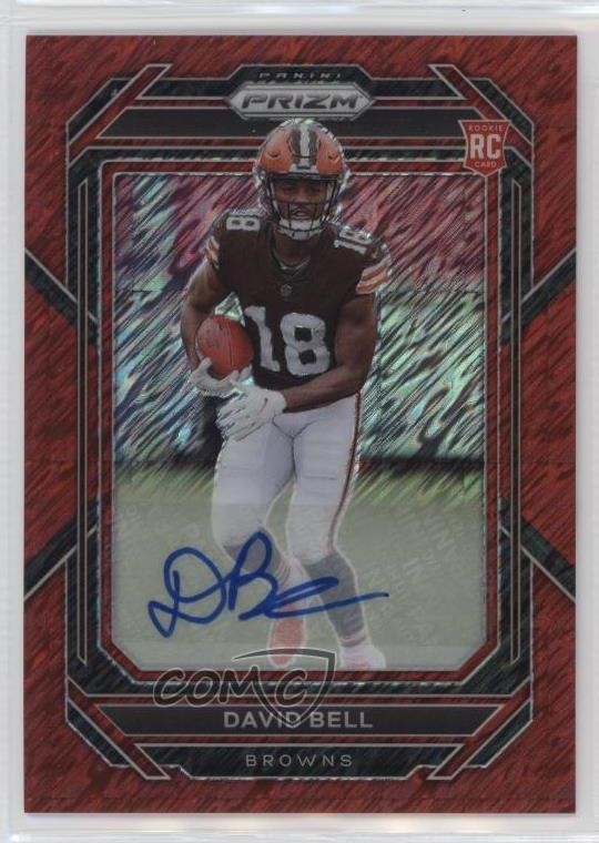 2022 Panini Prizm Rookies Red Shimmer /35 David Bell #334 Rookie Auto RC 8d9
