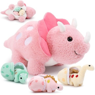 Karister 17.6in Pink Dinosaur Toys for Girls, Mommy Dinosaur Stuffed Animal w...