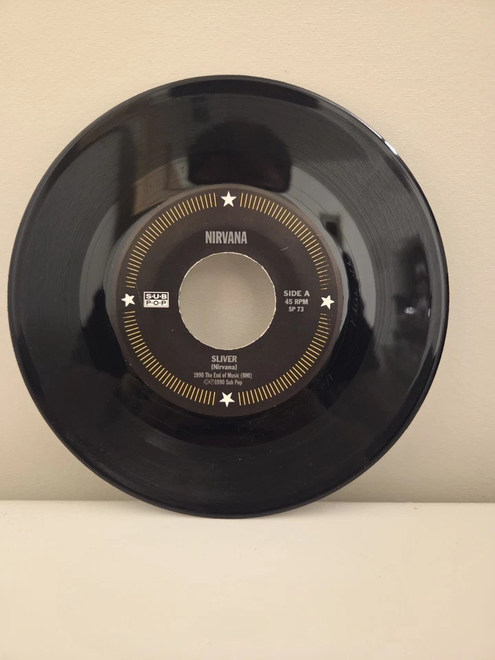 NIRVANA - SLIVER 7" INCH VINYL RECORD SP73 BLACK PRESSING 45 RPM Foto 4 de 4