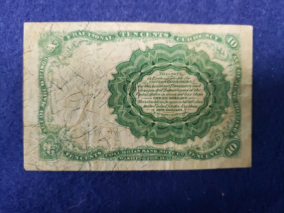 1874 10 CENTS FOURTH ISSUE FRACTIONAL CURRENCY - WM. MEREDITH ~ L👀K SHIPS FREE - Image 2 of 2