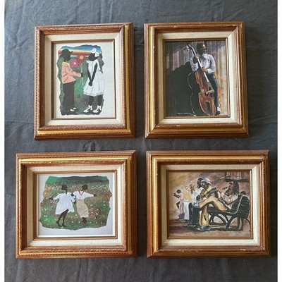 2 Leroy Campbell 2 Harmon Montgomery Framed Art prints Pictures set 4 / 13x15 