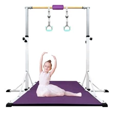 Gymnastic Kip Bar for Kids Training Horizontal Bars for Home Ages 3-15 W/Mat