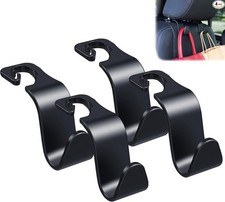 Car Seat Headrest Hook 4 Pack Hanger Storage Organizer Universal for-Black