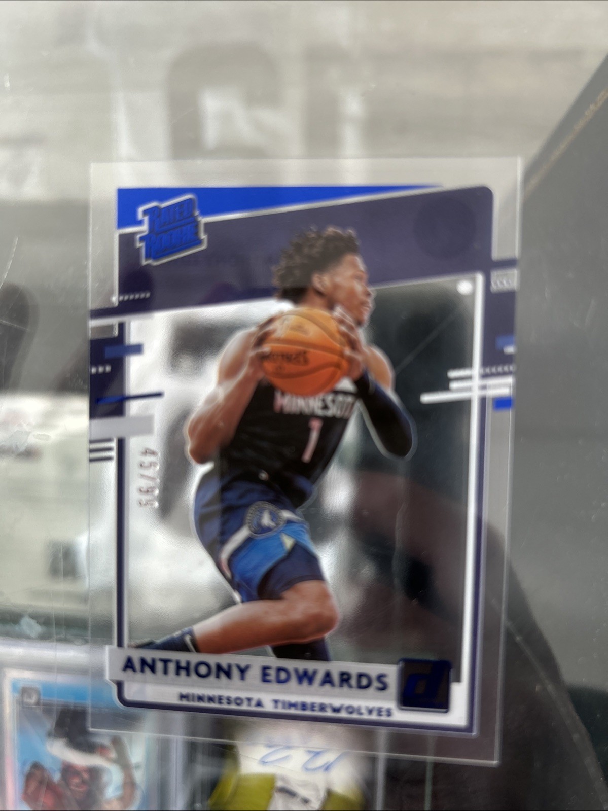 2020-21 Panini Clearly Donruss - Anthony Edwards Rated Rookie (RC) #96 Blue #/99