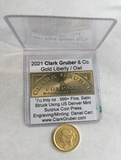 ONE 2021 1/10 .999 GOLD DAN CARR CLARK GRUBER & Co LIBERTY / OWL