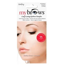 Godefroy MyBrows Long Lasting Eyebrow Transfers, Low Arch, Medium Brown, 48-P...