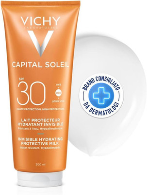 Vichy Capital Soleil, frische feuchtigkeitsspendende Gesichts- und Körpermilch LSF30, für empfindliche Haut