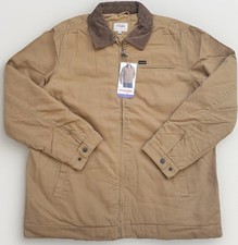 Wrangler canvas work jacket mens LARGE Brown Quilted lining corduroy collar