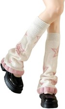 Women's Leg Warmers Star Pattern Knitted Y2k Japanese Kawaii Streetwear Harajuku