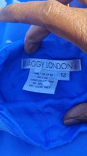 Maggy London 100 Silk Skirt Suit Blue Size 12 Lined Jacket  Skirt Set