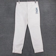 Old Navy Pants Womens 6 Tall Pixie Cuffed Skinny Ankle Stretch White