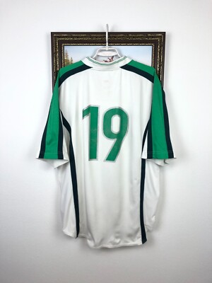 Nigeria Away football shirt 1999 Soccer Nike #19 Akwuegbu Player
