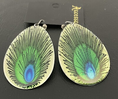 Accessoire Pfau Haken Ohrringe.