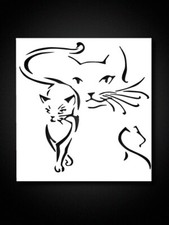 5x5 Inch Cat silhouette Stencil Sophisticated cat, Mylar plastic, Craft, D cor
