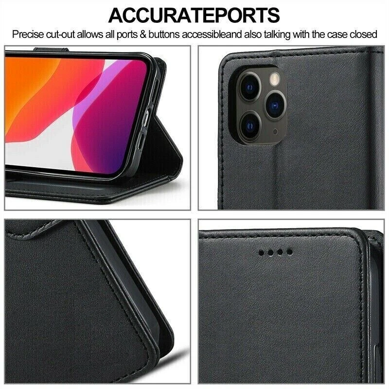 Flip Leather Phone Case for iPhone 15 14 13 Pro MAX 11 XR 12 6 8 SE Wallet Cover - Image 4 of 4