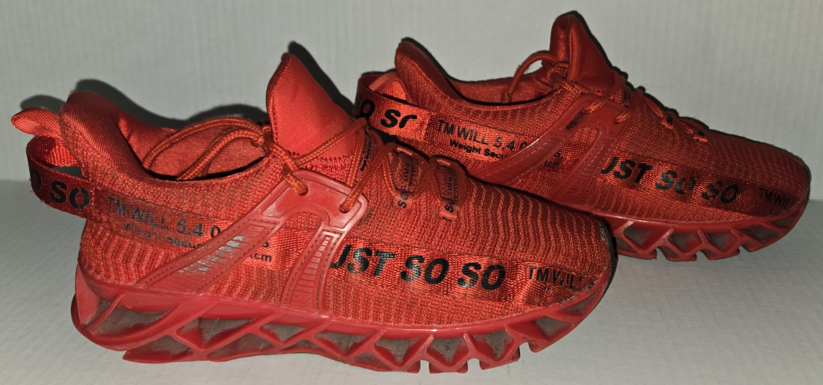 Just So So Shoes RED Athletic Shoes TM Will 5400 lb Weight