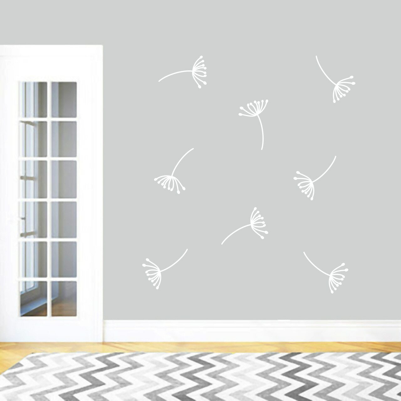 Dandelion Seeds Wall Decal Set - Flowers, Shapes, Spring, Summer, Kids, Wall Art