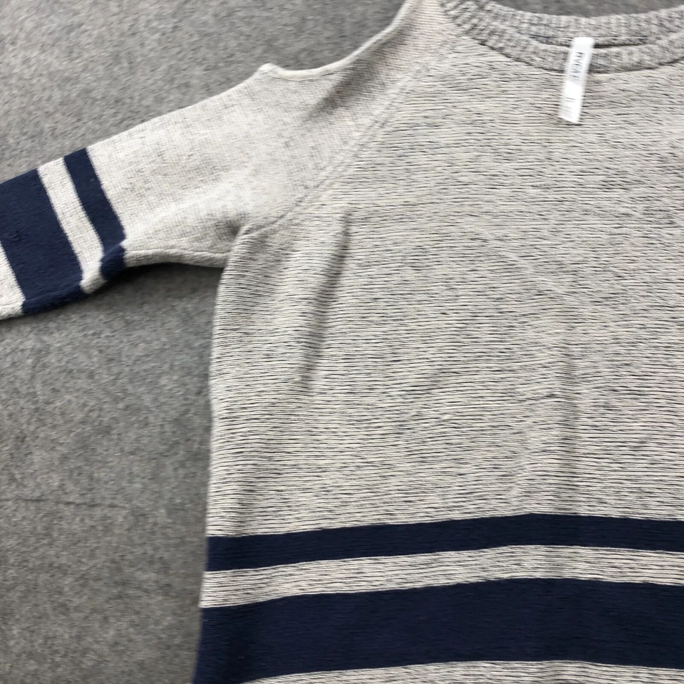 Suéter RVCA Mujer XS Gris Manga Corta Corte Hombro Frío Pullover Foto 4 de 4