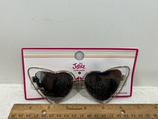 Justice Girls Heart Shaped Folding Sunglasses 100 UV Protection Rainbow Plastic
