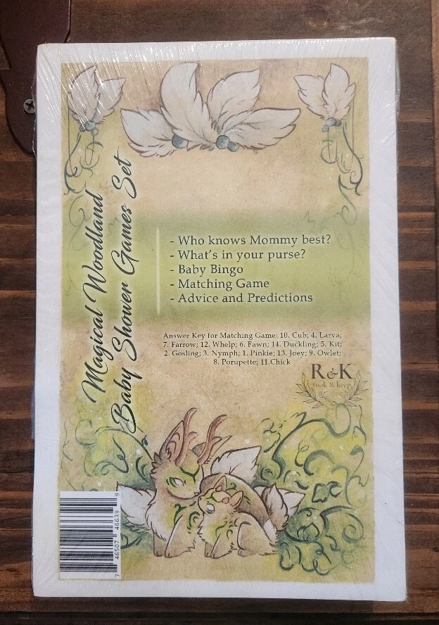 Animales mágicos del bosque/hadas/hadas~baby shower~juegos~juego de tarjetas de asesoramiento~50 invitados Foto 2 de 3