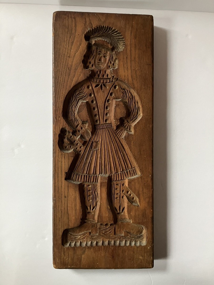 Antique Vtg German/Dutch Wood Springerle Cookie Board Candy Mold