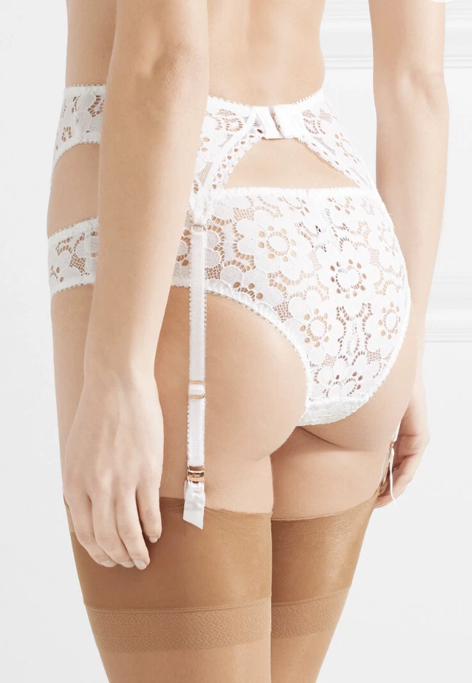 AGENT PROVOCATEUR DAIZY Blanco Calzoncillo Panty 2 S Lencería de Encaje Nupcial $190 Pequeño Foto 2 de 3