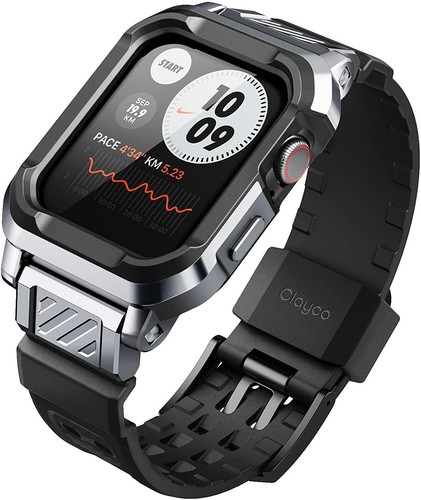 Do Apple Watch 7 6 5 4 SE Smart Watch Case Cover Clayco Wytrzymały pasek ochronny - Zdjęcie 8 z 24