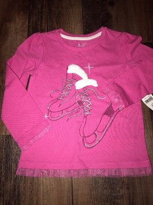Baby Gap Outlet 2T Long Sleeve Shirt Pink Ice Skates New