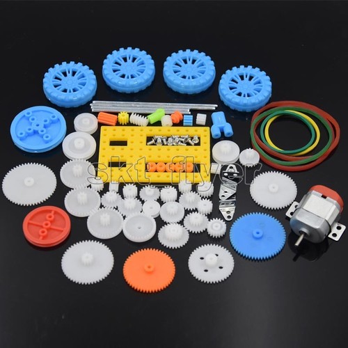 77pcs Plastic Gear Gearbox 130DC Motor DIY Wheel Drive Car Robot Belt Pulley - Picture 6 of 7