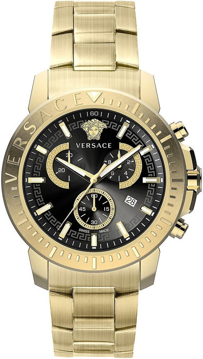 Versace Gold and Black Chronograph Watch Versace VEV602123 Signature Chronograph black gold Steel  main image 3