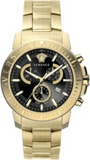 Versace VE2E00921 New Chrono black gold Stainless Steel Men's Watch NEW