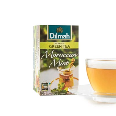 Dilmah Moroccan Mint Green Tea-20 Individually Wrapped Tea Bags Free Ship