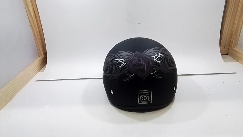 Daytona Helmets D6-PR-M D.O.T. DAYTONA SKULL CAP- W/ PURPLE ROSE- M Foto 4 de 4
