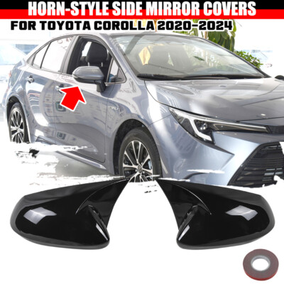 For Toyota Corolla Sedan 2020-24 Gloss BLACK Exterior Mirror Mirror Caps